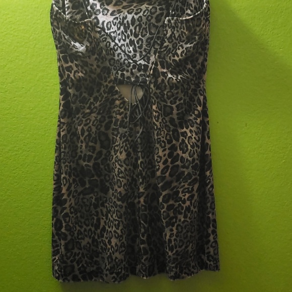 Velvet Animal Print Dress - Picture 3 of 4